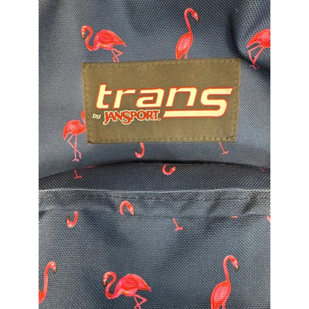 Trans by JanSport Flamingo Print Backpack Navy Blue Pink Tropical S00TM60